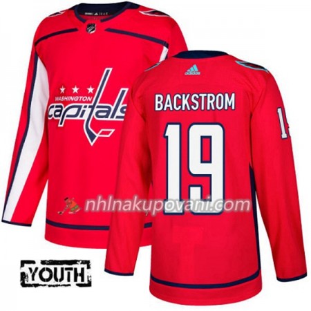 Washington Capitals Dresy Nicklas Backstrom 19 Červená 2017-2018 Adidas Authentic - Dětské